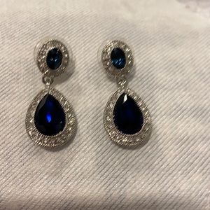 Sterling silver and faux sapphire earnings. Lovely for any event